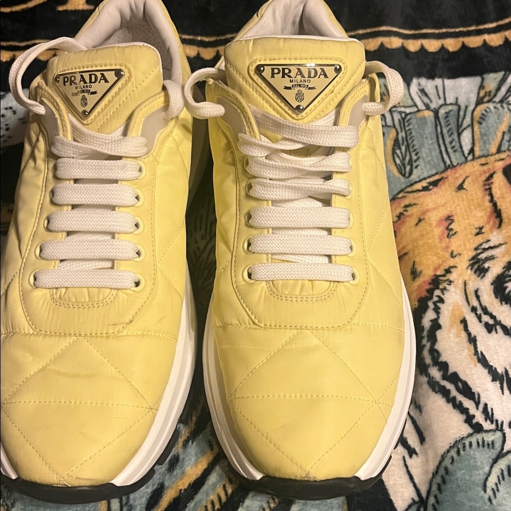 Prada Lemon Quilted Sneakers